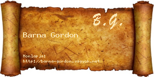 Barna Gordon névjegykártya